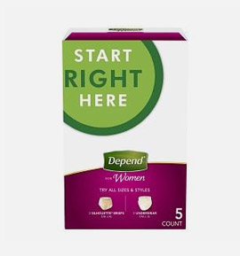 Depend for Women All in One Kit with Briefs and Underwear